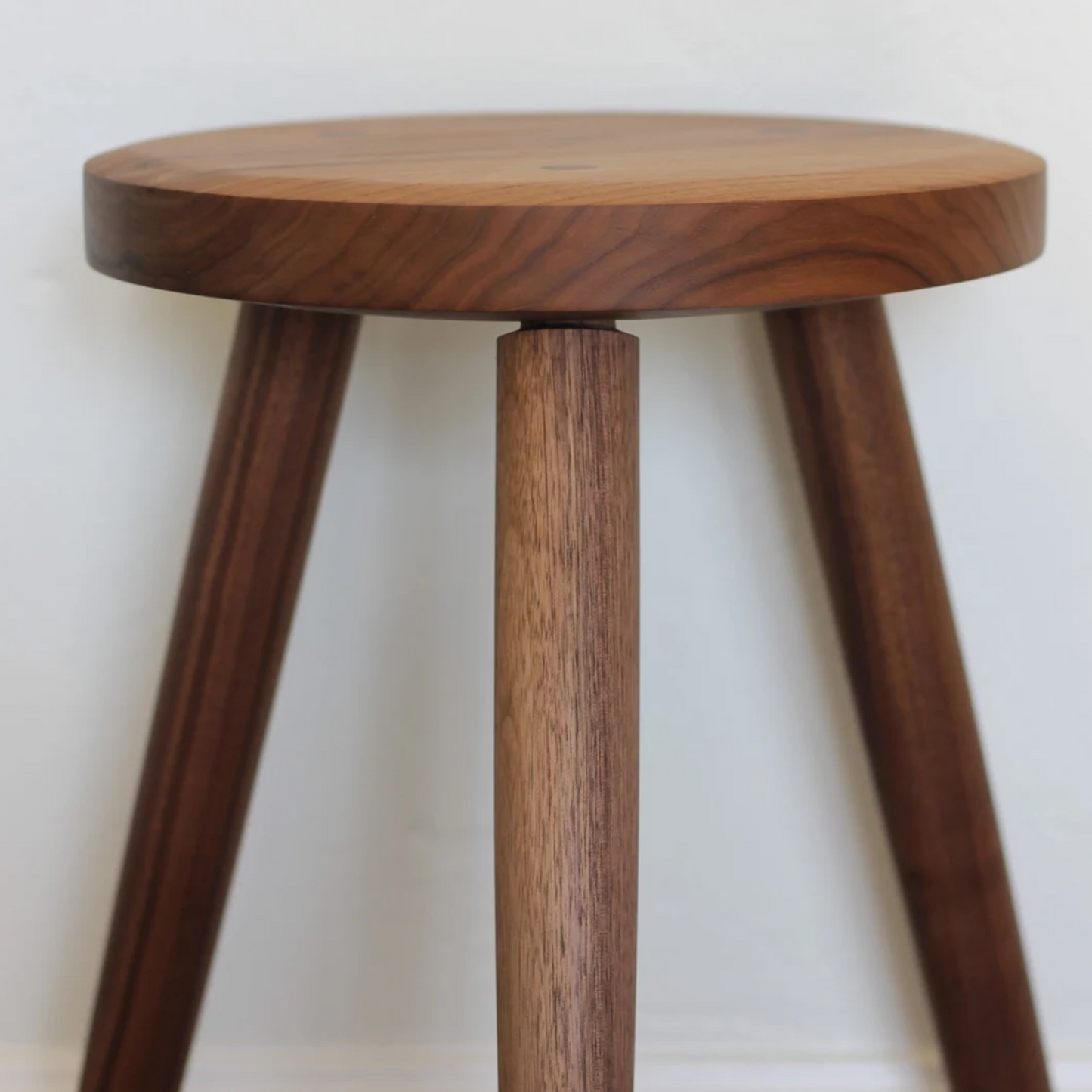 Walnut Tripod Side Table | 20″ Stool