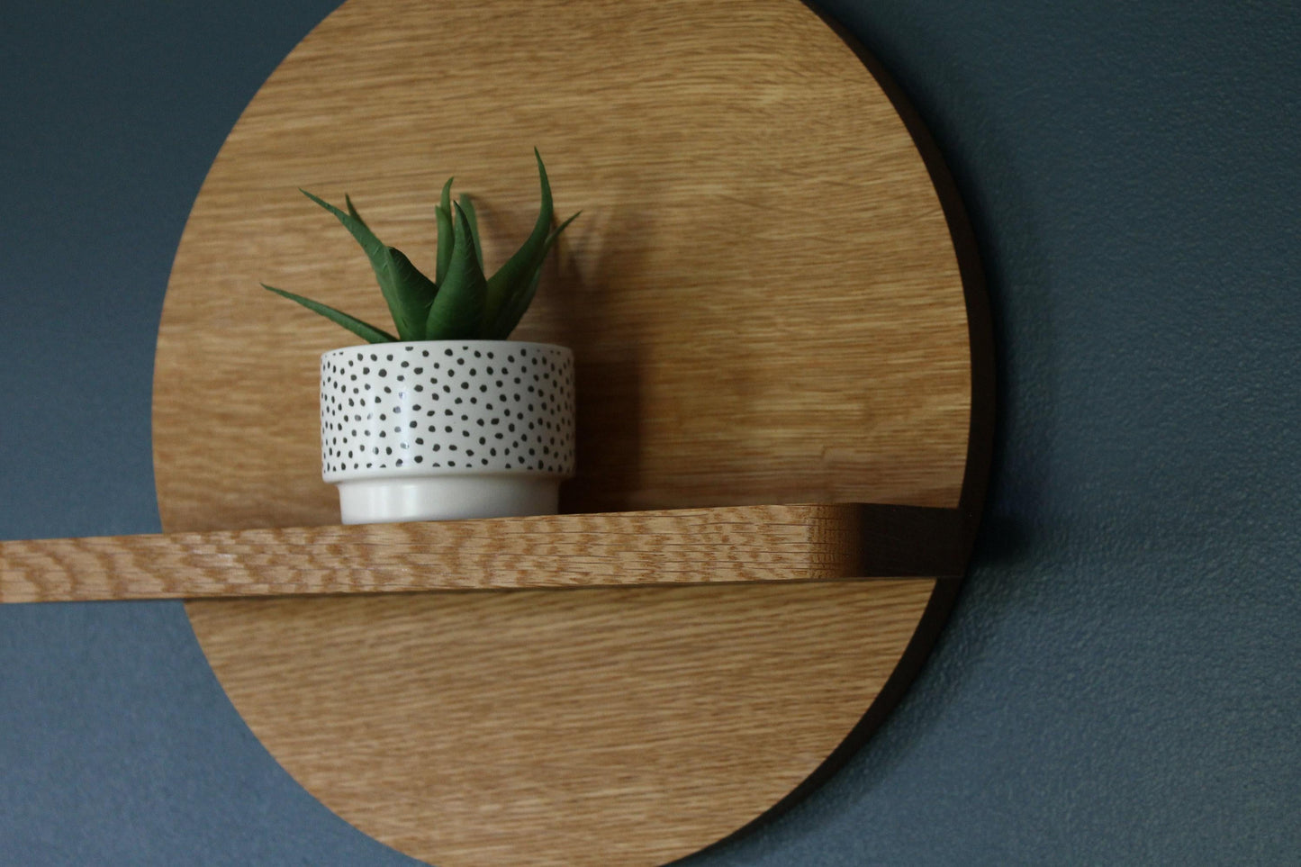 Round Wall Shelf - White Oak