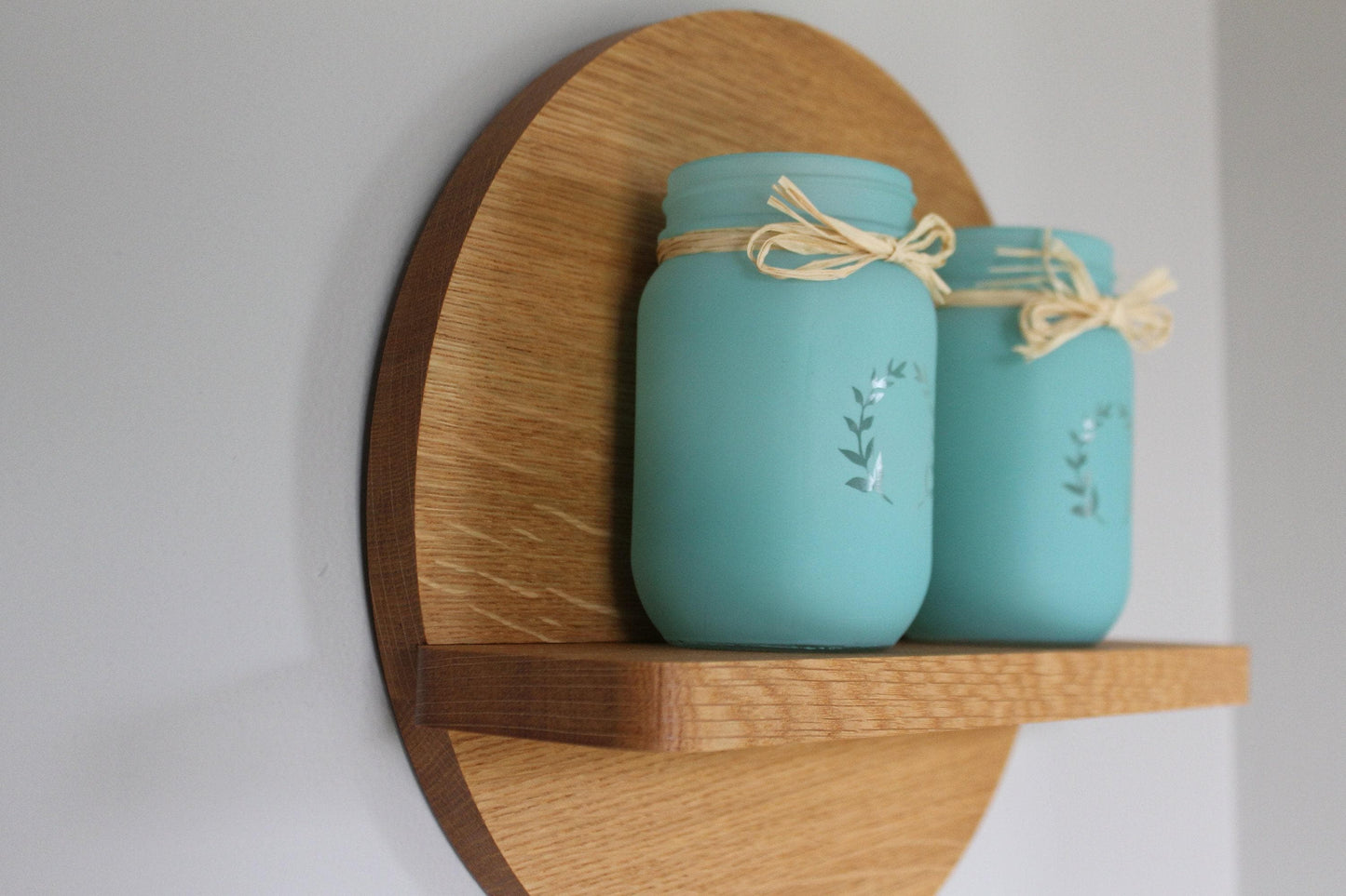 Round Wall Shelf - White Oak