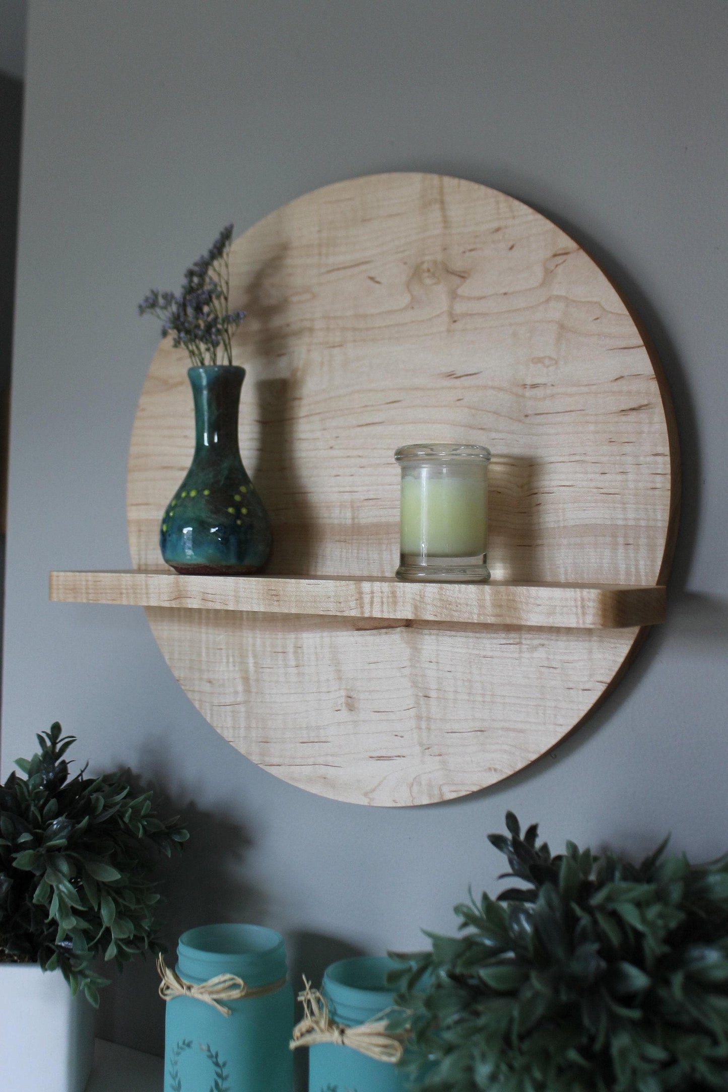 Round Wall Shelf - Maple