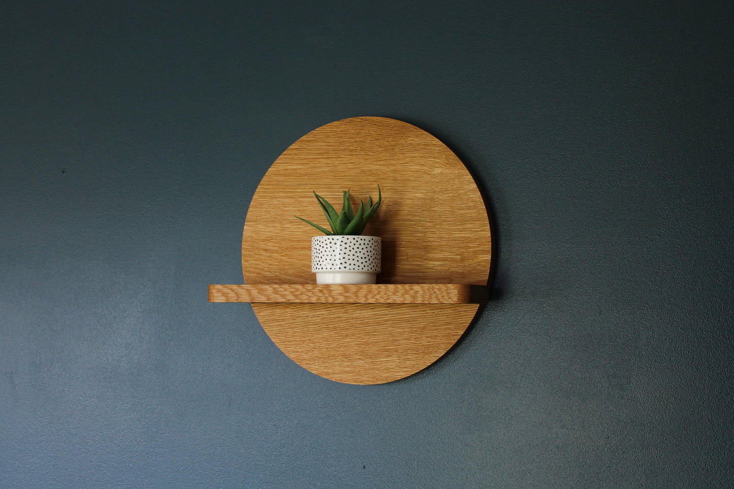 Round Wall Shelf - White Oak
