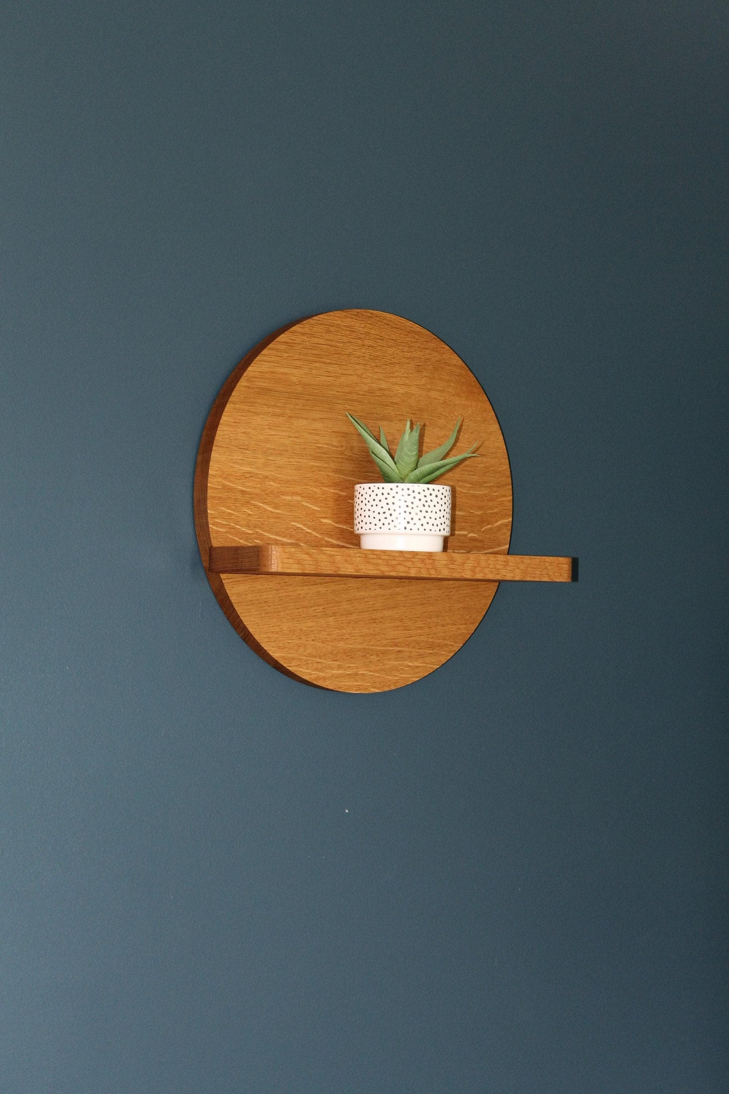 Round Wall Shelf - White Oak