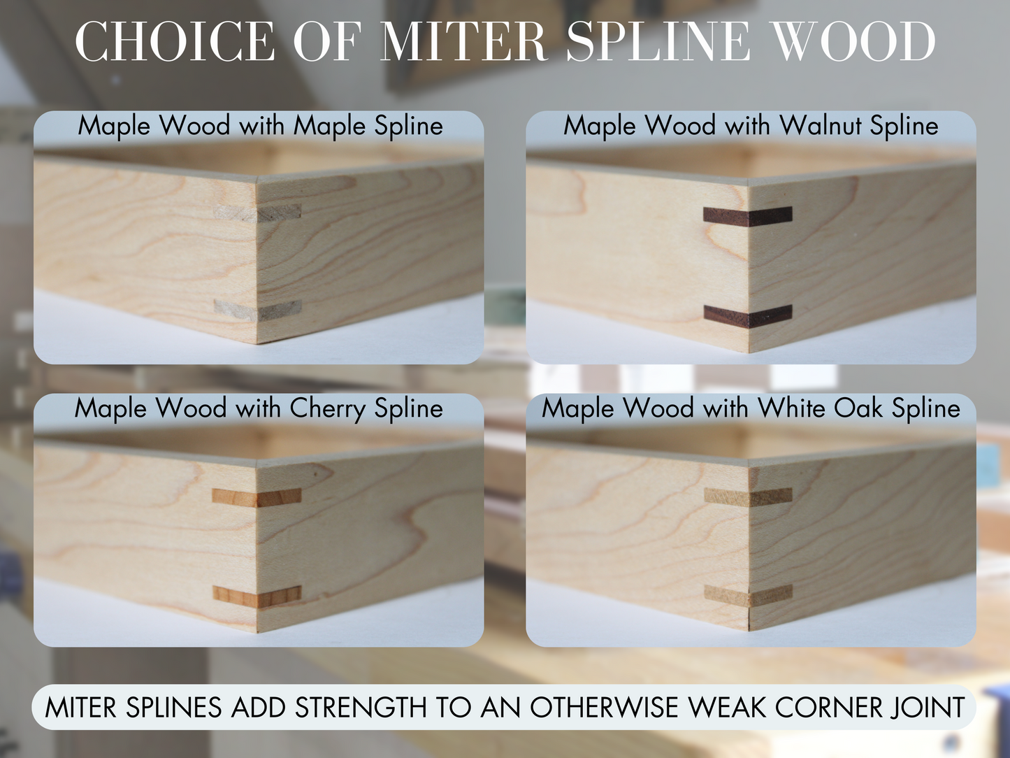 the different types of wood used in a woodworking project
