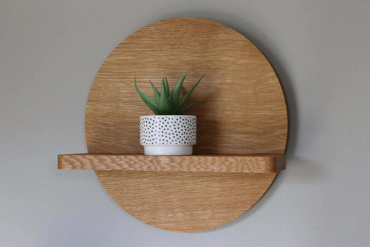Round Wall Shelf - White Oak