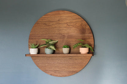 Round Wall Shelf - Walnut
