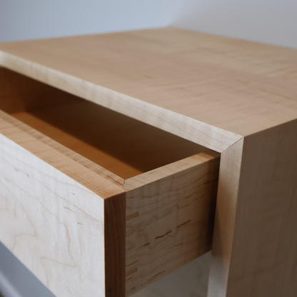 Maple Floating Nightstand with Drawer