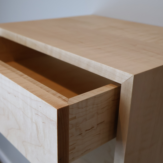 Maple Floating Nightstand with Drawer
