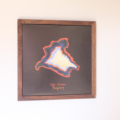 a picture of a map hanging on a wall