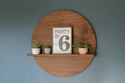 Round Wall Shelf - Walnut