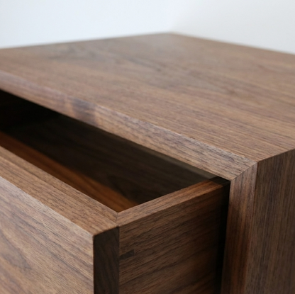 Walnut Floating Nightstand with Drawer