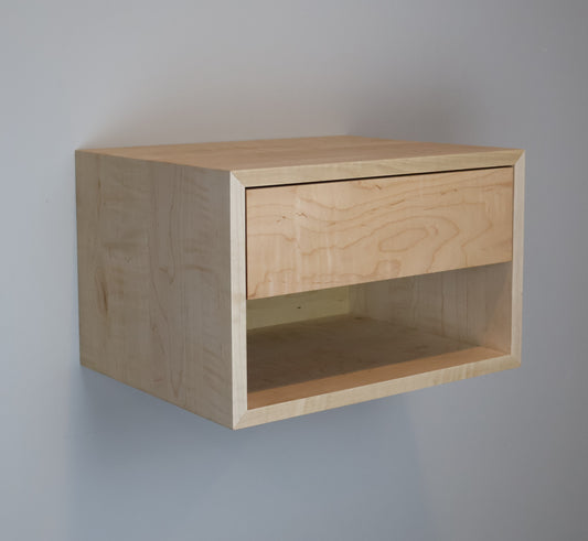 Maple Floating Nightstand with Drawer
